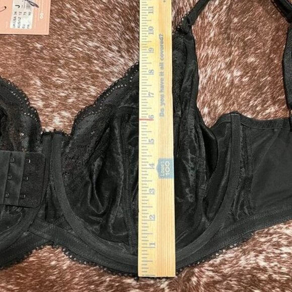 Panache Clara Full Cup Underwire Lace Bra Black 34J NWT - Picture 10 of 11